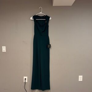 Lulu's Enticing Endeavors Emerald Jumpsuit Size XS
